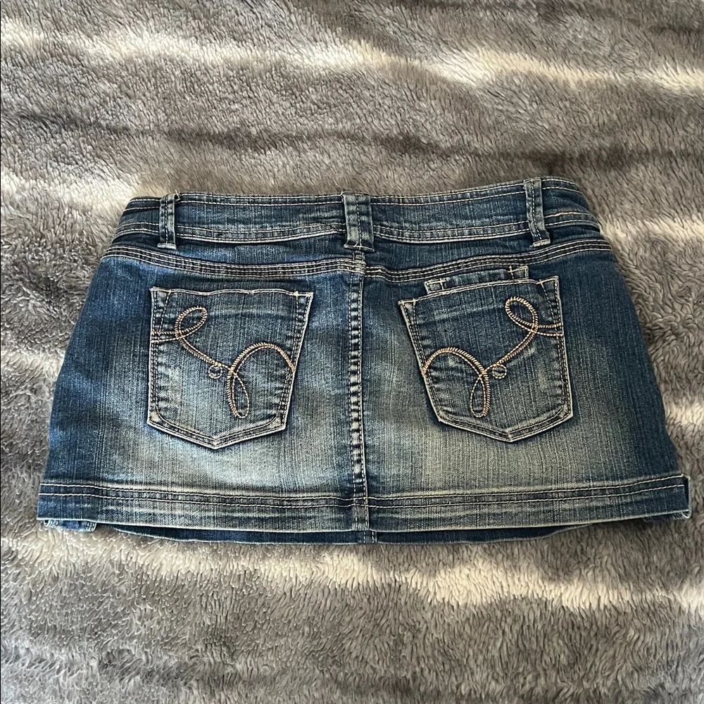 Stretch denim miniskirt - Picture 2 of 6
